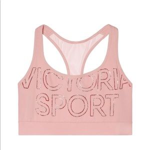 NWT VS pink glitter Sport Bra